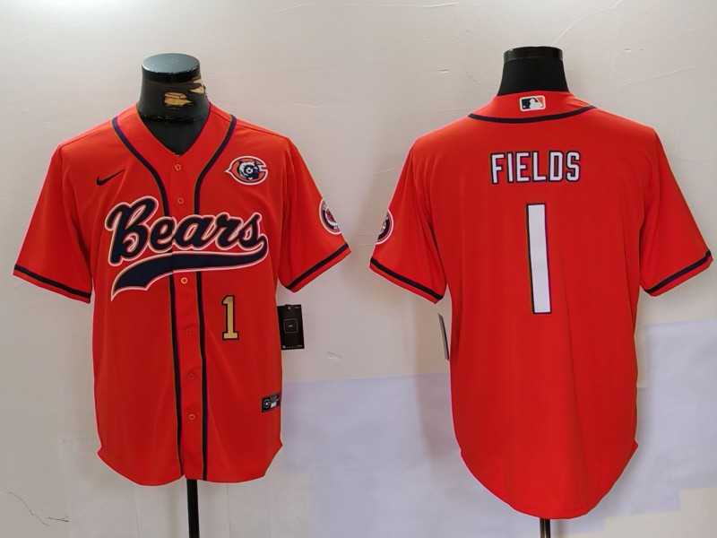 Men's Chicago Bears #1 Justin Fields Orange Throwback With Patch Cool Base Stitched Baseball Jerseys,We sell and wholesale Men's Chicago Bears #1 Justin Fields Orange Throwback With Patch Cool Base Stitched Baseball Jerseys on line form chian!